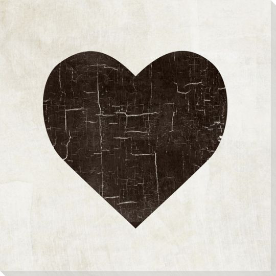 Bold Shapes Heart Wrapped Canvas Giclee Art Print Wall Art