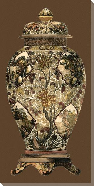Amber Porcelain Vase I Wrapped Canvas Giclee Print Wall Art
