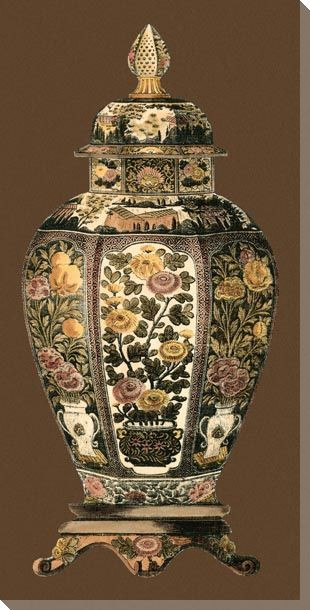 Amber Porcelain Vase II Wrapped Canvas Giclee Print Wall Art