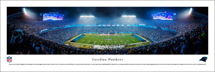 Carolina Panthers Football Night Game Panoramic Art Print