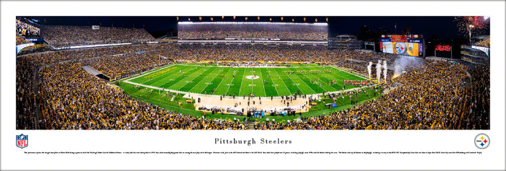 Pittsburgh Steelers Football Night Game 50 Yard Line Panoramic Art Print