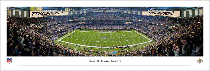 New Orleans Saints Football 50 Yard Line Panoramic Art Print