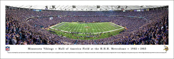 Minnesota Vikings Final Game at the Metrodome Panoramic Art Print