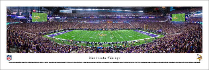 Minnesota Vikings 1st Game at US Bank Stadium Panoramic Art Print