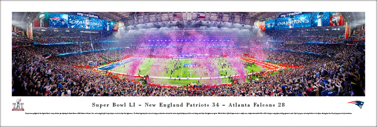 New England Patriots 2017 Super Bowl Champions Panoramic Art Print