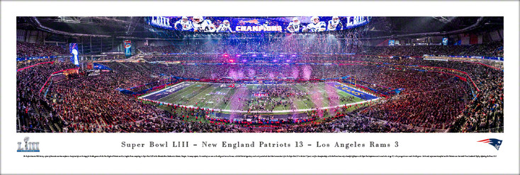 New England Patriots 2019 Super Bowl Champions Panoramic Art Print