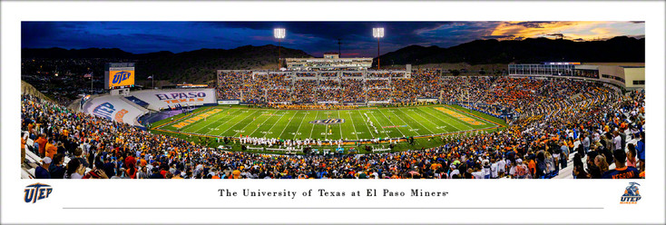 UTEP Texas El Paso Miners Football 50 Yard Line Panoramic Art Print