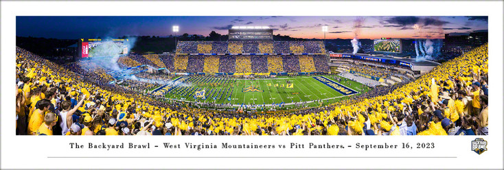 West Virginia Mountaineers vs Pittsburgh Panthers "The Backyard Brawl" Panoramic Art Print