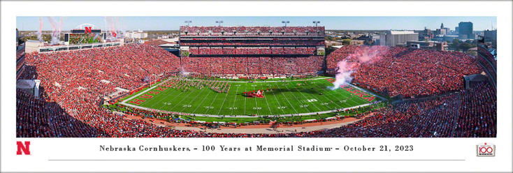 Nebraska Cornhuskers Football 100th Anniversary Panoramic Art Print