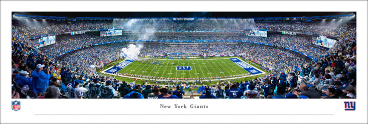 New York Giants Football 50 Yard Line Night Game Panoramic Art Print