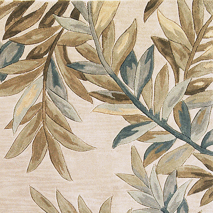 2' x 10' Ivory Tropical Branches Wool Indoor Runner Rug