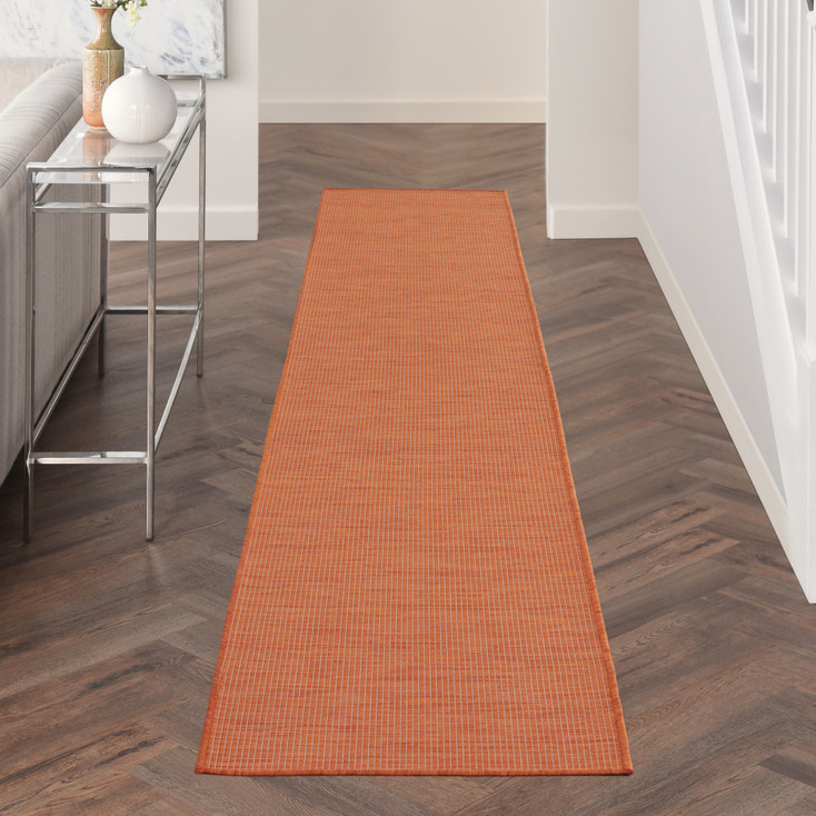 2' x 10' Rust Power Loom Runner Rug