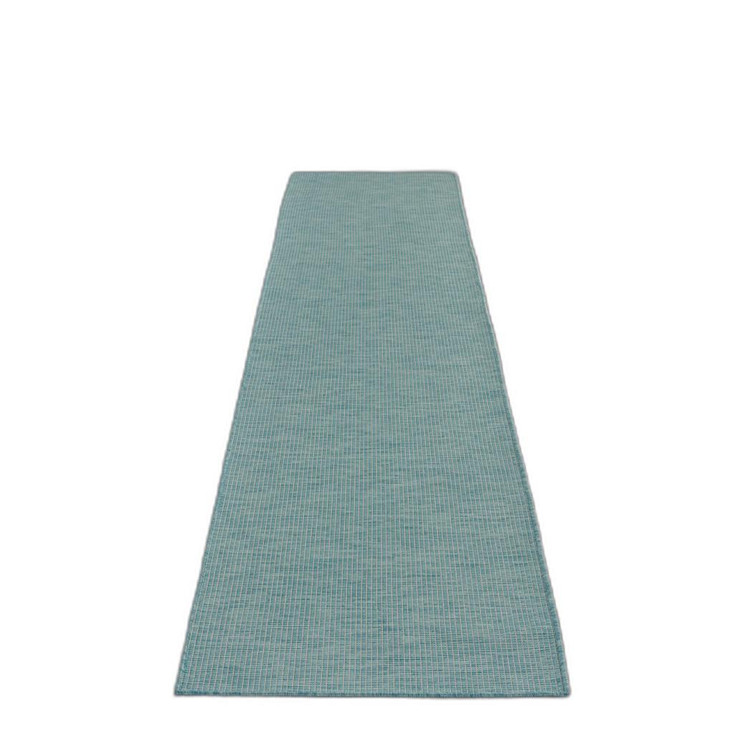 2' x 10' Aqua Power Loom Runner Rug