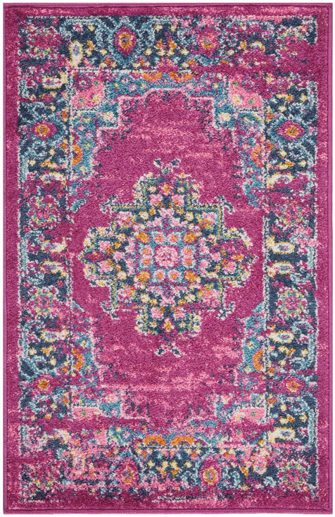 2' x 3' Fuchsia Power Loom Polypropylene  Area Rug