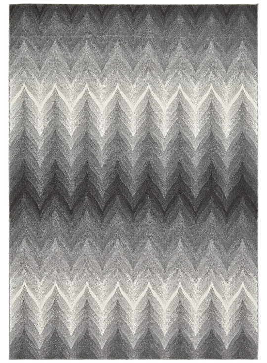 2' x 3' Gray and White Geometric Stain Resistant Area Rug