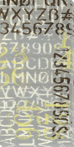 Numbered Letters I Wrapped Canvas Giclee Print Wall Art