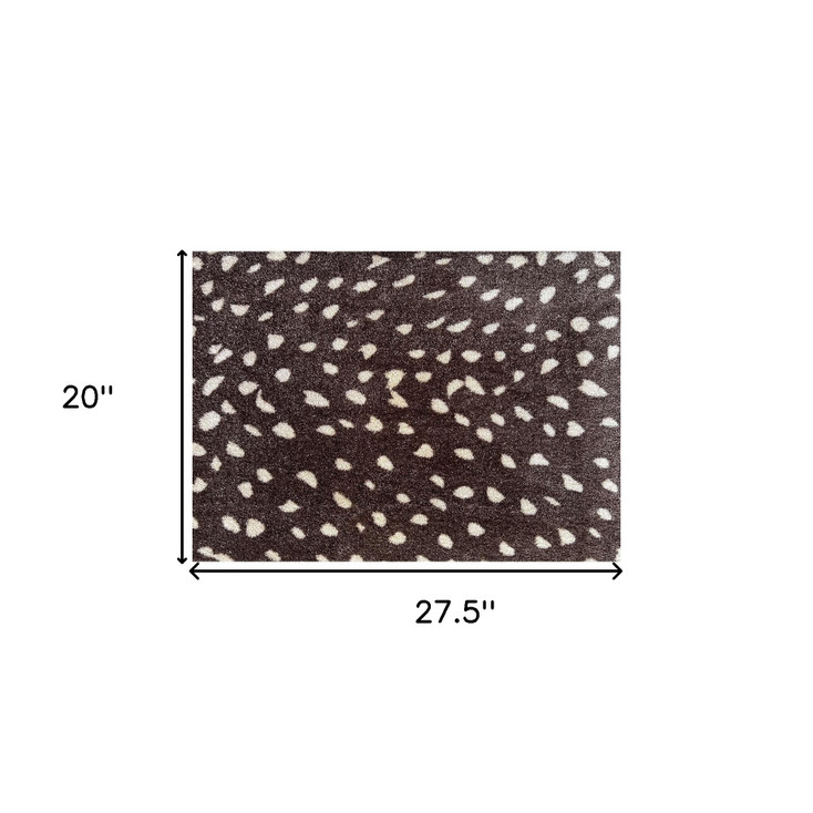2' x 3' Chocolate Animal Print Washable Area Rug with UV Protection