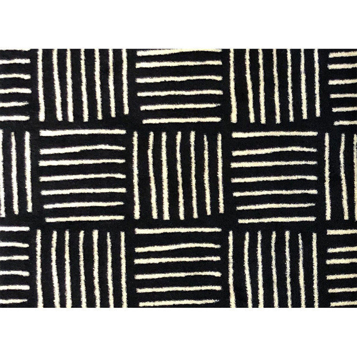 2' x 3' Black and Off White Abstract Machine Washable Area Rug with UV Protection