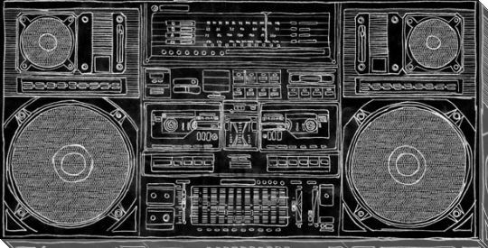 Boom Box Super Bass Wrapped Canvas Giclee Print Wall Art