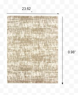 2' x 3' Ivory & Gray Abstract Strokes Scatter Rug
