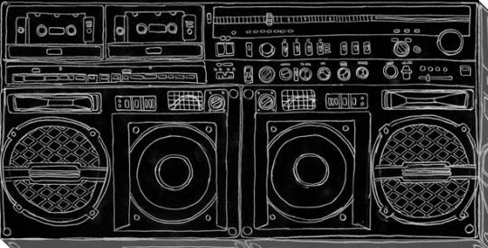 Three-Way Jamz Boom Box Wrapped Canvas Giclee Print Wall Art