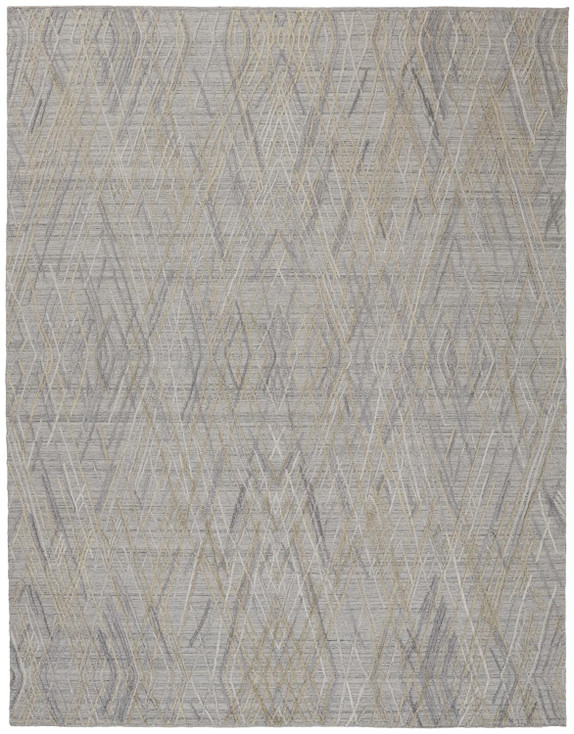 2' x 3' Gray & Ivory Abstract Hand Woven Area Rug