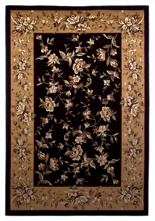 2' x 3' Polypropylene Black or Beige Area Rug