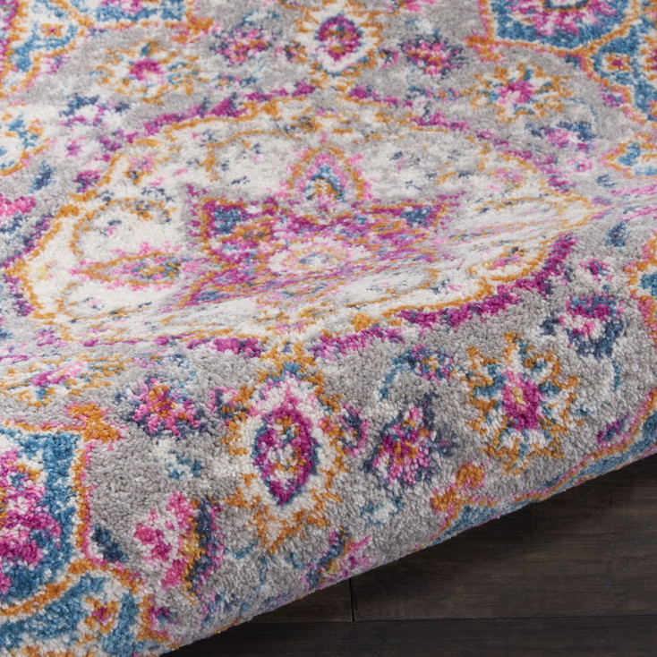 2' x 3' Pink and Gray Power Loom Area Rug