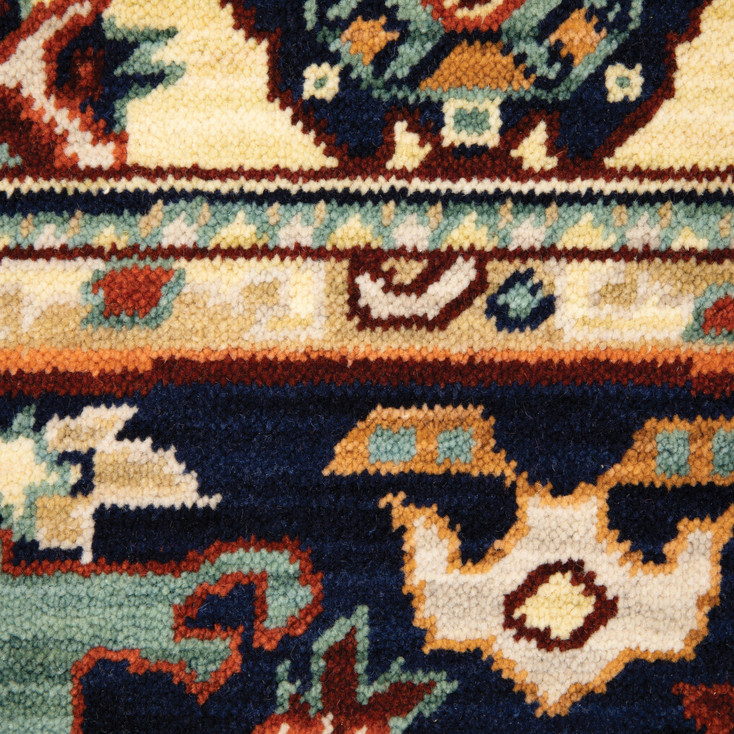 2' x 3' Red Blue Orange and Beige Oriental Power Loom Area Rug with Fringe