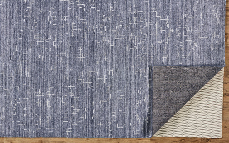 2' x 3' Blue and Ivory Abstract Hand Woven Area Rug