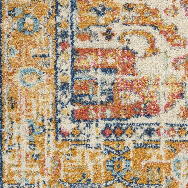 2' x 3' Yellow and Ivory Dhurrie Area Rug