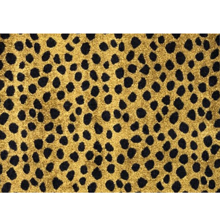 2' x 3' Bronze Leopard Print Washable Area Rug with UV Protection