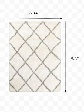2' x 3' Ivory and Gray Geometric Lattice Scatter Rug