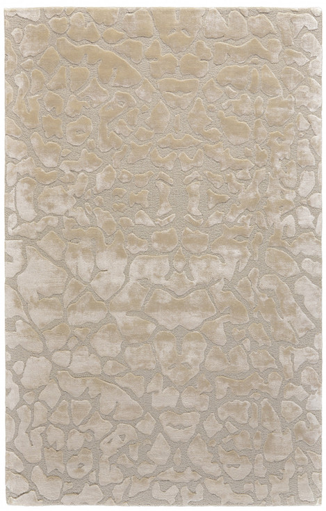 2' x 3' Ivory Taupe and Tan Abstract Tufted Handmade Area Rug