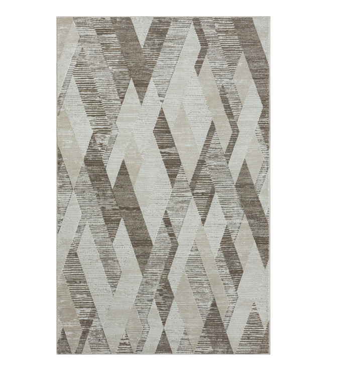 2' x 3' Gray Geometric Area Rug