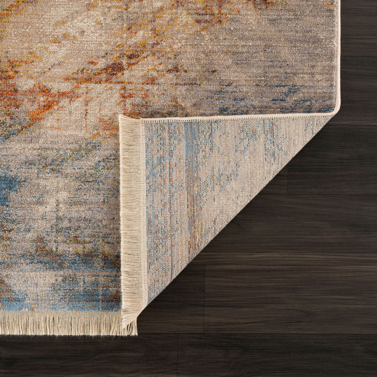2' x 3' Gray Abstract Distressed Polyester Area Rug