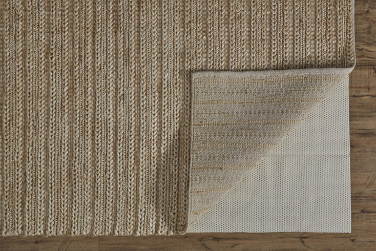 2' x 3' Tan Ivory and Taupe Hand Woven Area Rug