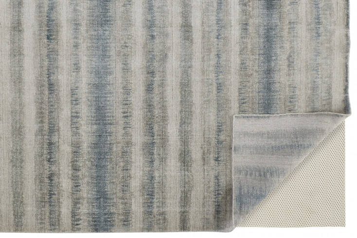2' x 3' Gray Blue and Green Abstract Hand Woven Area Rug
