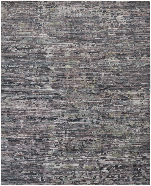 2' x 3' Blue and Gray Wool Abstract Hand Knotted Area Rug