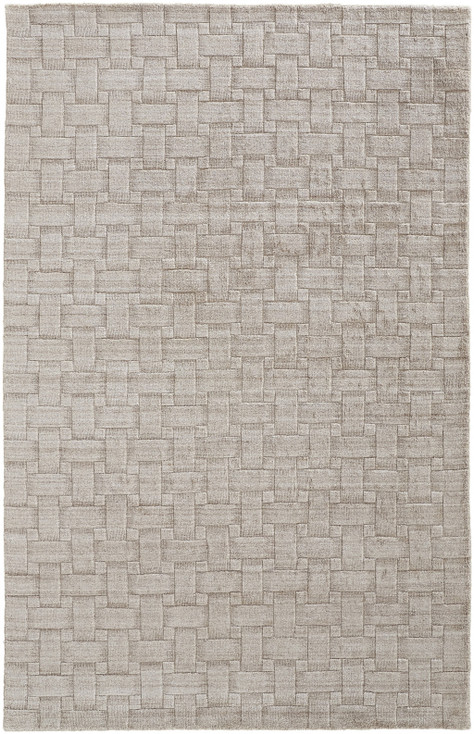 2' x 3' Ivory Striped Hand Woven Area Rug