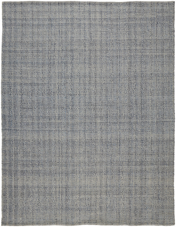 2' x 3' Gray Ivory and Blue Hand Woven Area Rug