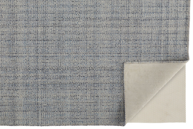 2' x 3' Gray Ivory and Blue Hand Woven Area Rug