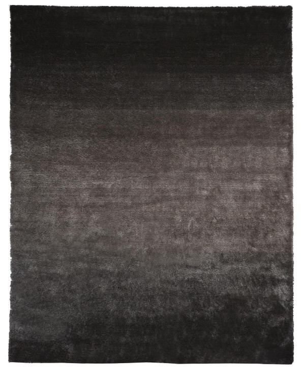 2' x 3' Gray and Black Shag Tufted Handmade Area Rug