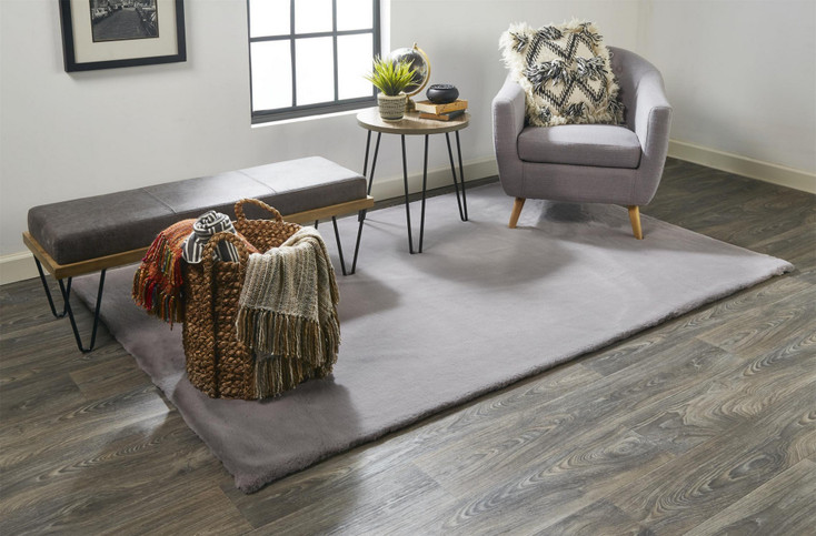 2' x 3' Taupe and Gray Shag Area Rug