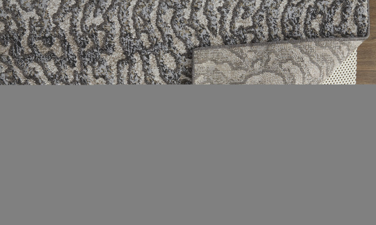 2' x 3' Gray Taupe and Ivory Abstract Power Loom Stain Resistant Area Rug