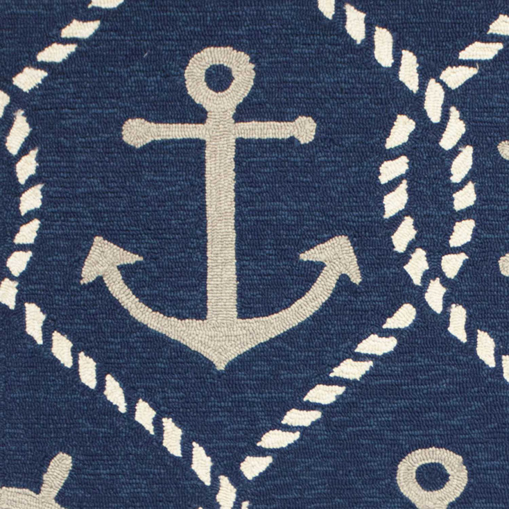 2' x 3' UV Treated Polypropylene Navy Accent Rug