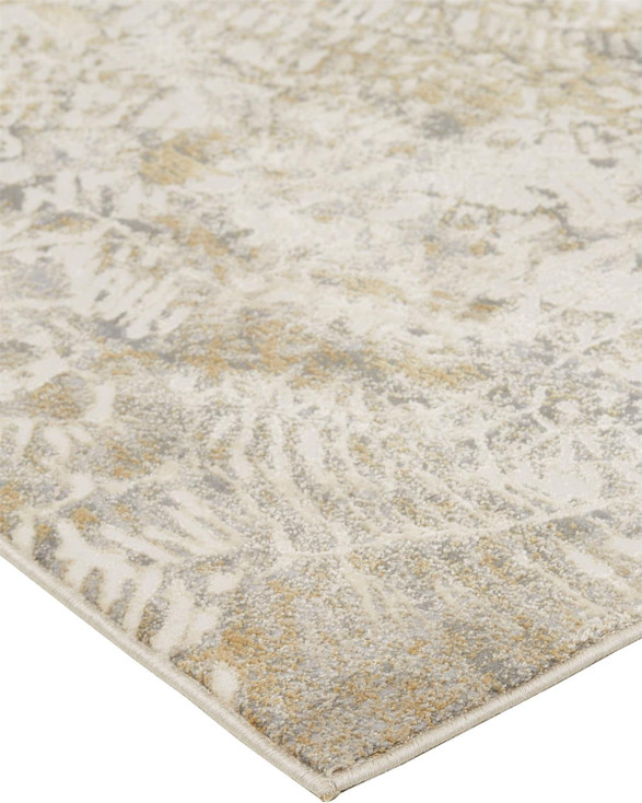 2' x 3' Ivory Tan and Gray Abstract Area Rug
