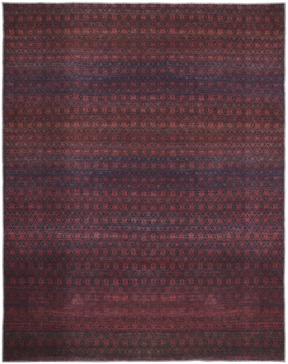 2' x 3' Red and Gray Striped Power Loom Area Rug