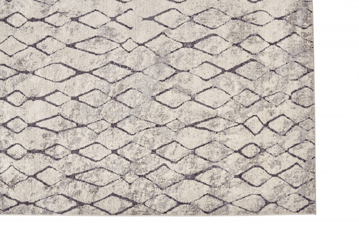 2' x 3' Ivory Gray & Taupe Abstract Stain Resistant Area Rug