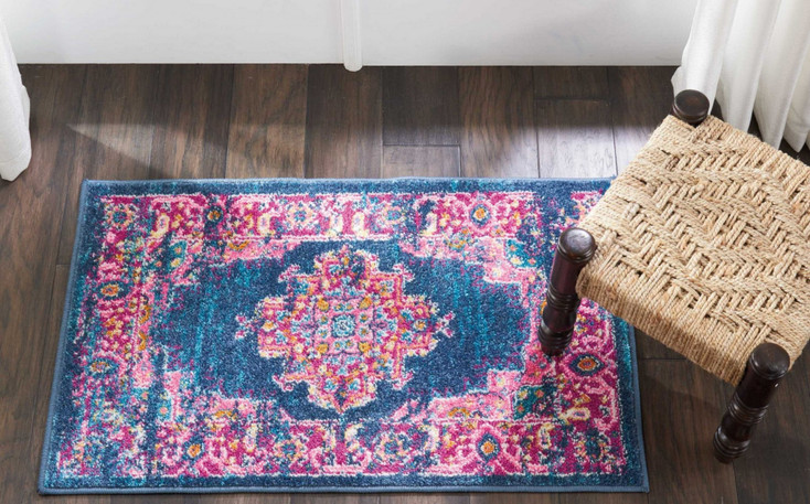 2' x 3' Blue Power Loom Area Rug